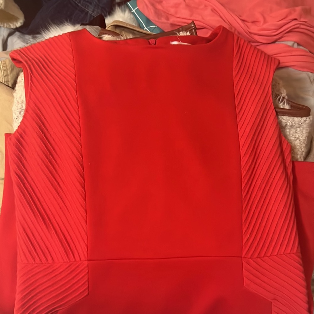 Esley Red Ribbed Textured Mini Dress - Picture 5 of 5